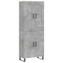 Credenza Grigio Cemento 69,5x34x180 cm in Legno Multistrato