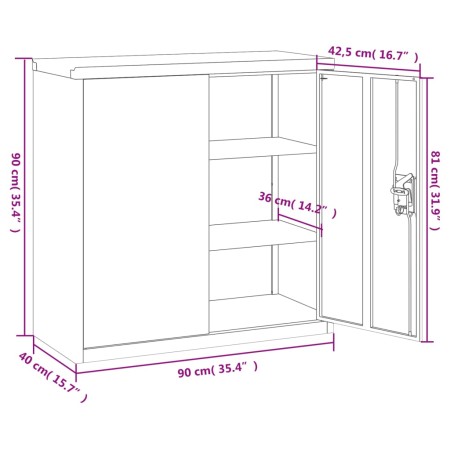 Armadio Classificatore Bianco 90x40x90 cm in Acciaio