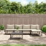 Set Divani da Giardino 6 pz con Cuscini Antracite in Polyrattan