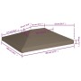 Copertura Superiore per Gazebo 310 g/m² 3x4m Grigio Talpa