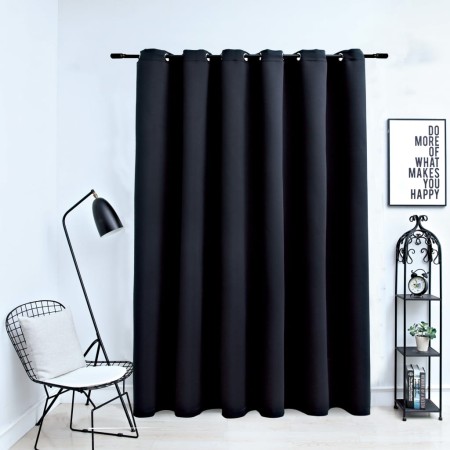 Tenda Oscurante con Anelli in Metallo Nera 290x245 cm