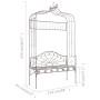Panchina da Giardino 122 cm in Ferro Marrone Anticato
