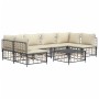 Set Divani da Giardino 7 pz con Cuscini Antracite in Polyrattan