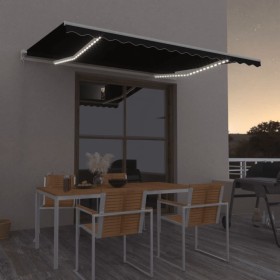 Tenda da Sole Retrattile Manuale LED 450x350 cm Antracite