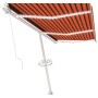 Tenda da Sole Retrattile Manuale LED 600x300 cm Arancio Marrone