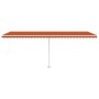 Tenda da Sole Retrattile Manuale LED 600x300 cm Arancio Marrone