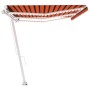 Tenda da Sole Retrattile Manuale LED 600x300 cm Arancio Marrone