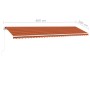 Tenda da Sole Retrattile Manuale LED 600x300 cm Arancio Marrone