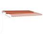 Tenda da Sole Retrattile Manuale LED 4,5x3,5 m Arancio Marrone