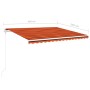 Tenda da Sole Retrattile Manuale LED 4,5x3,5 m Arancio Marrone