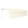 Tenda Sole Retrattile Manuale Parasole LED 5x3 m Crema