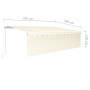 Tenda Sole Retrattile Manuale Parasole LED 5x3 m Crema