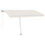 Tenda da Sole Retrattile Manuale con LED 450x300 cm Crema