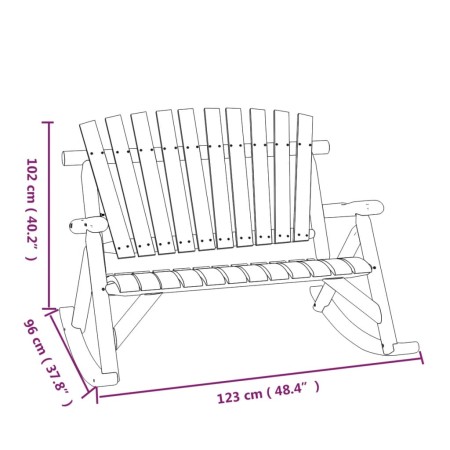 Panca Dondolo Giardino 2Posti 123x96x102cm Massello Abete Rosso