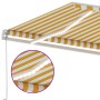 Tenda da Sole Retrattile Manuale LED 500x300 cm Gialla Bianca