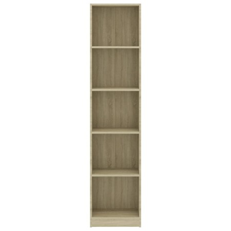 Libreria 5 Ripiani Rovere Sonoma 40x24x175 cm Legno Multistrato