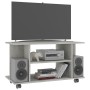 Mobile TV con Ruote Grigio Cemento 80x40x45 cm in Multistrato