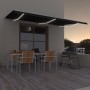 Tenda da Sole Retrattile Manuale con LED 600x300 cm Antracite