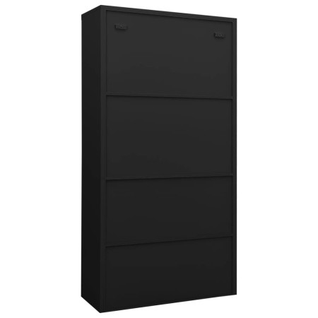 Armadio per Ufficio Nero 90x40x180 cm in Acciaio