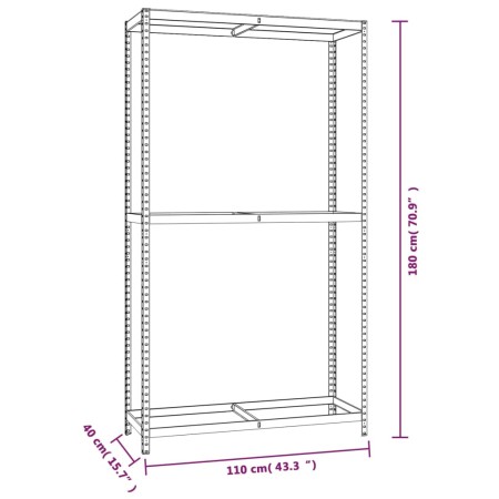 Portapneumatici a 2 Livelli Argento 110x40x180 cm in Acciaio