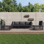 Set Salotto da Giardino 5 pz con Cuscini in Acciaio Antracite