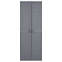 Armadio da Giardino Grigio 65x45x172 cm in Rattan PP