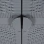 Armadio da Giardino Grigio 65x45x172 cm in Rattan PP