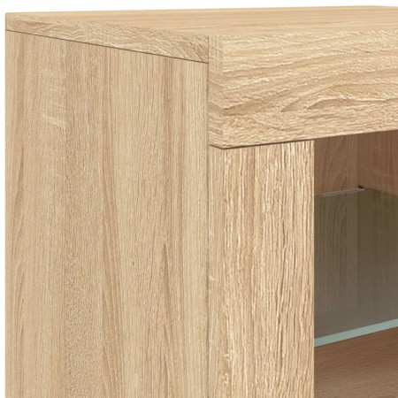 Credenza con Luci LED Rovere Sonoma 142,5x37x67 cm