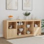 Credenza con Luci LED Rovere Sonoma 163x37x67 cm