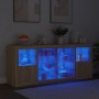 Credenza con Luci LED Rovere Sonoma 163x37x67 cm