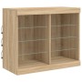 Credenza con Luci LED Rovere Sonoma 163x37x67 cm