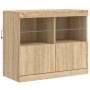 Credenza con Luci LED Rovere Sonoma 163x37x67 cm