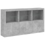 Credenza con Luci LED Grigio Cemento 181,5x37x100 cm