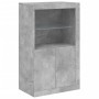 Credenza con Luci LED Grigio Cemento 181,5x37x100 cm