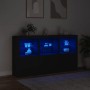 Credenza con Luci LED Nera 181,5x37x100 cm