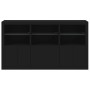 Credenza con Luci LED Nera 181,5x37x100 cm