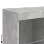 Credenza con Luci LED Grigio Cemento 202x37x100 cm