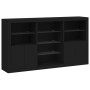 Credenza con Luci LED Nera 181,5x37x100 cm