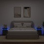 Comodini con Luci LED 2pz Neri 35x39x55 cm