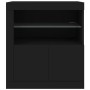 Credenza con Luci LED Nera 60,5x37x67 cm