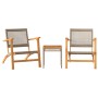 Set da Bistrot 3 pz Beige in Polyrattan e Legno Massello Acacia