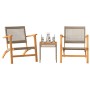 Set da Bistrot 3 pz Beige in Polyrattan e Legno Massello Acacia