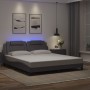 Giroletto con Luci LED Grigio 180x200 cm in Similpelle