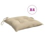 Cuscini per Sedia 4 pz Beige 40x40x7 cm in Tessuto Oxford