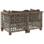 Divani Angolari da Giardino con Cuscini 2pz Polyrattan Grigio