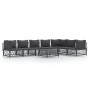Set Salotto da Giardino 8 pz con Cuscini Antracite in Acciaio