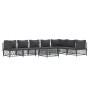Set Salotto da Giardino 8 pz con Cuscini Antracite in Acciaio