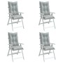 Cuscini Sedia Schiena Alta 4 Grigio Mélange 120x50x7 Tessuto