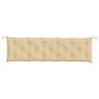 Cuscino Panca da Giardino Beige Mélange 180x50x7 cm in Tessuto