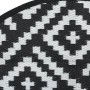 Tappeto da Esterno Bianco e Nero Ø160 cm in PP